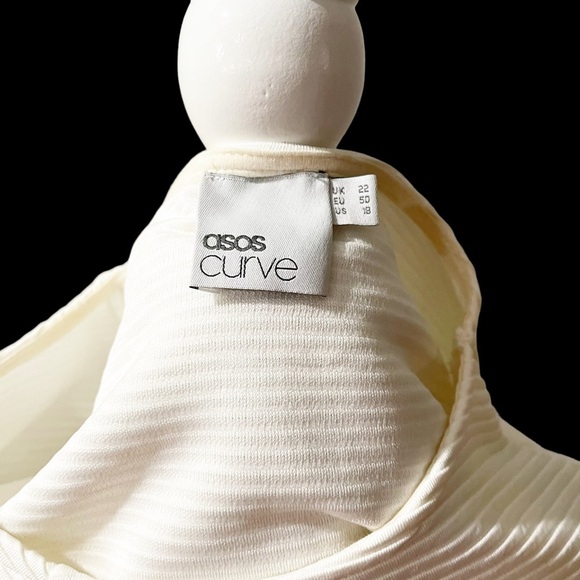 Asos Curve Women’s Top 3/4 Sleeve Shirt  Ribbed Size 18. - Picture 6 of 7